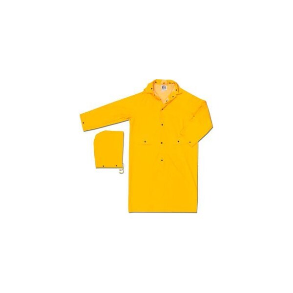 Mcr Safety 200CX3 Classic Rain Coat, 3X-Large, .35mm, PVC/Polyester, Detachable Hood, Yellow 200CX3 - main